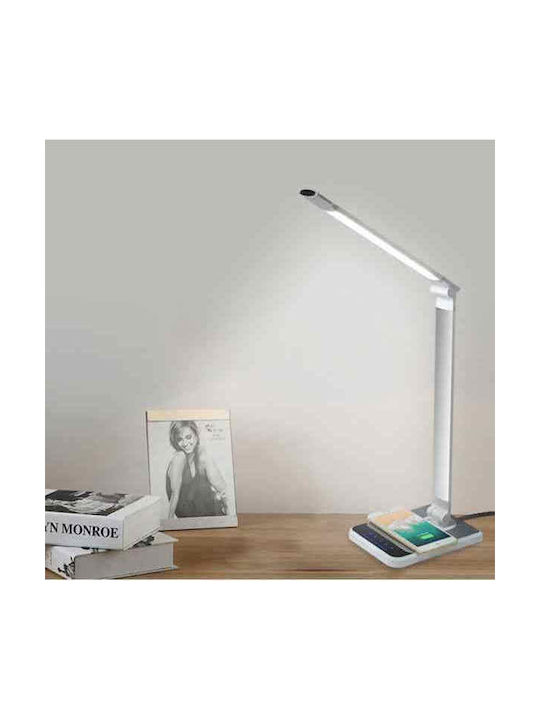 Atman LED Schreibtischlampe faltbar in Silber Farbe