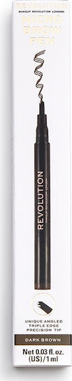 Revolution Beauty Micro Brow Pen Pencil for Eyebrows in Brown Shade