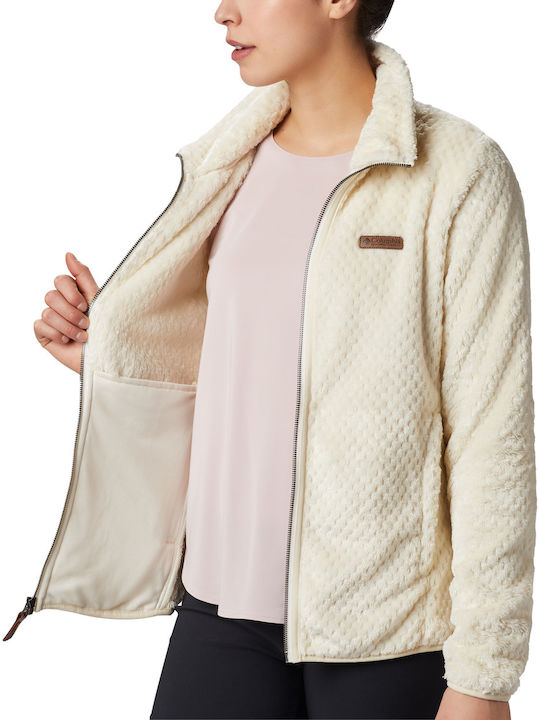Fire Side II Sherpa Fleece Γυναικεία Ζακέτα με Φερμουάρ Μπεζ