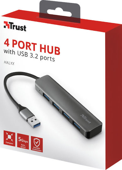 Trust Halyx Hub 4 Θυρών USB 3.0 με σύνδεση USB-A