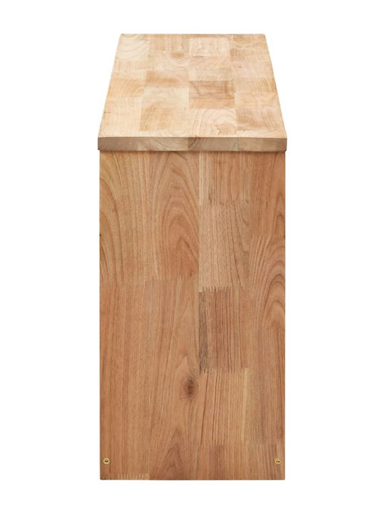 Suport pentru pantofi din Lemn Masiv cu 2 Rafturi Bej L94xW20xH38cm