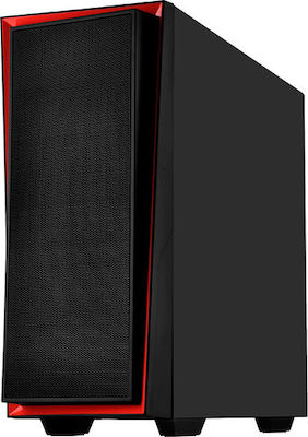 Silverstone RL06 Гейминг Midi Tower Компютърна кутия със странично прозорче Червен