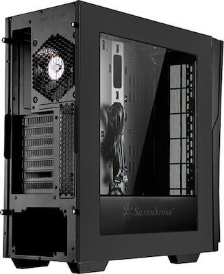 Silverstone RL06 Гейминг Midi Tower Компютърна кутия със странично прозорче Червен