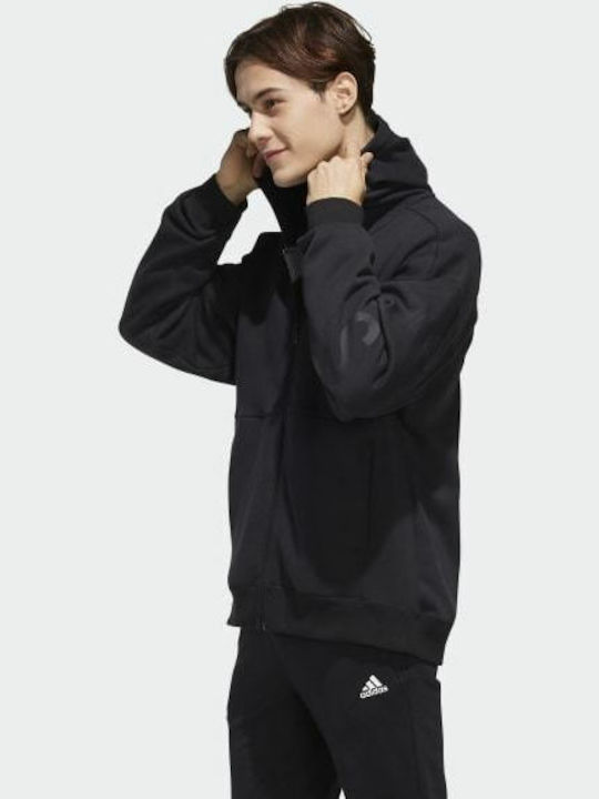 Adidas Sport 2 Street Men's Cardigan with Hood & Pockets Black