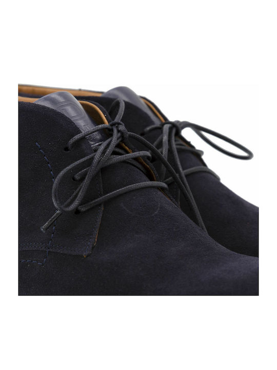 Suede Navy Μπλε Ανδρικά Μποτάκια