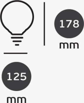 VK Lighting LED Bulb 5W 125mm for Socket E27 and Shape G125 Warm White 300lm Dimmable
