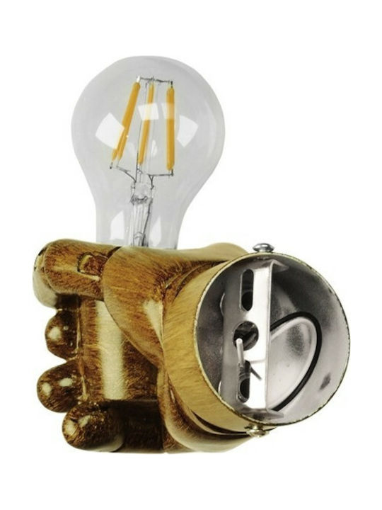 GloboStar Fist Modern Lamp Wall with Socket E27 Brown 10x15x10cm
