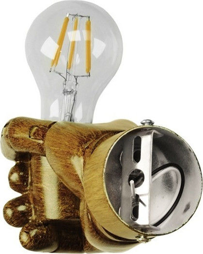 GloboStar Fist Modern Lamp Wall with Socket E27 Brown 10x15x10cm