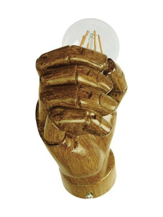 GloboStar Fist Modern Lamp Wall with Socket E27 Brown 10x15x10cm