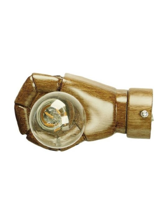 GloboStar Fist Modern Lamp Wall with Socket E27 Brown 10x15x10cm