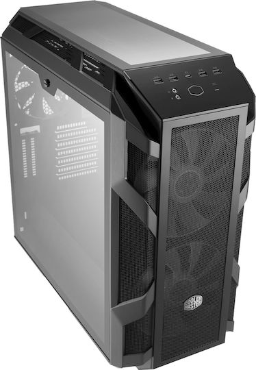 CoolerMaster MasterCase H500M Gaming Midi Tower Κουτί Υπολογιστή με Πλαϊνό Παράθυρο και RGB Φωτισμό Μαύρο