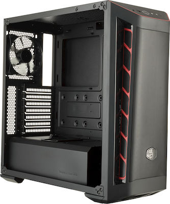 CoolerMaster Masterbox MB511 Midi Tower Κουτί Υπολογιστή με Πλαϊνό Παράθυρο Κόκκινο