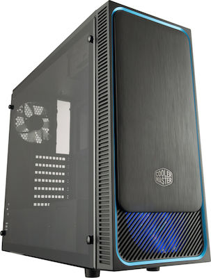 CoolerMaster Masterbox E500L Turnul Midi Cutie de calculator cu fereastră laterală Albastru