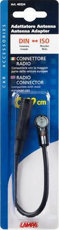 Lampa Internal Car Antenna Adapter Universal Din-Iso Female to Male 19cm