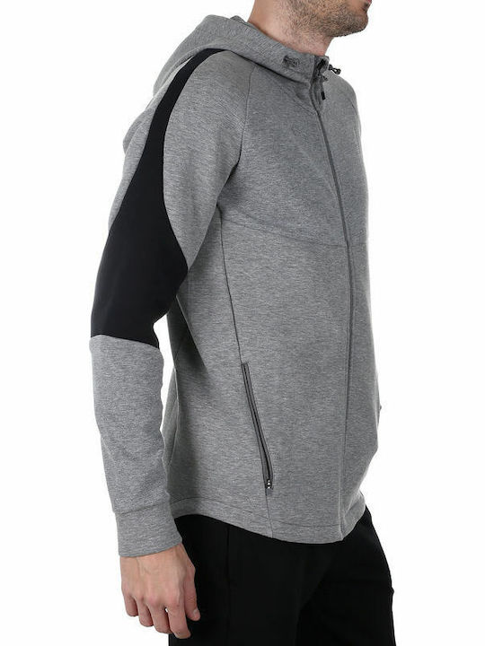 Puma Evostripe Men's Sweatshirt Jacket with Hood and Pockets Gray