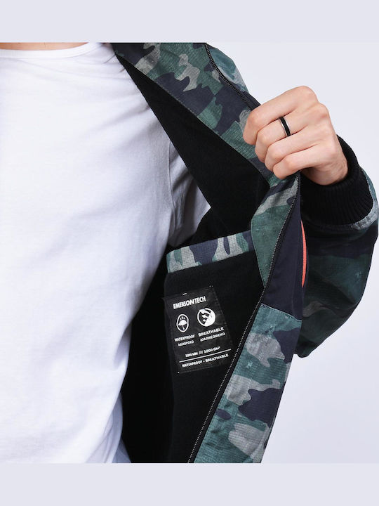 Geacă Iarnă Bomber Waterproof Camuflaj / Negru