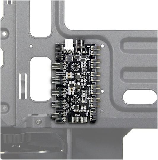 Inter-Tech X-608 Infinity Micro Gaming Midi Tower Κουτί Υπολογιστή με Πλαϊνό Παράθυρο και RGB Φωτισμό Μαύρο