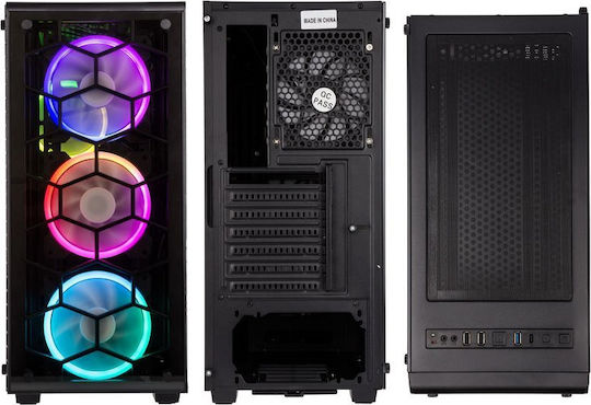 Kolink Observatory Gaming Midi Tower Κουτί Υπολογιστή με Πλαϊνό Παράθυρο και RGB Φωτισμό Μαύρο
