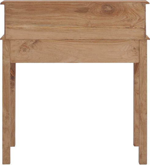 Secretary Desk made of Solid Wood Beige 90x50x100cm