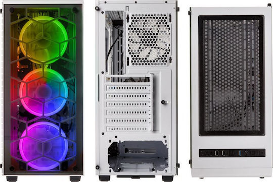 Kolink Observatory Gaming Midi Tower Κουτί Υπολογιστή με Πλαϊνό Παράθυρο και RGB Φωτισμό Λευκό