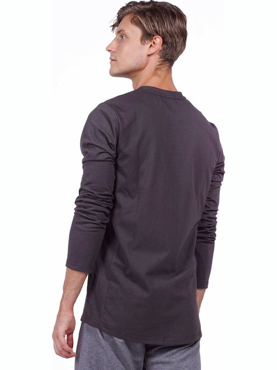 Body Action Men's Long Sleeve Blouse Black