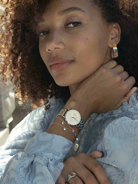 Rosefield The Gabby Women's Watch Chronograph with Silver Metal Bracelet