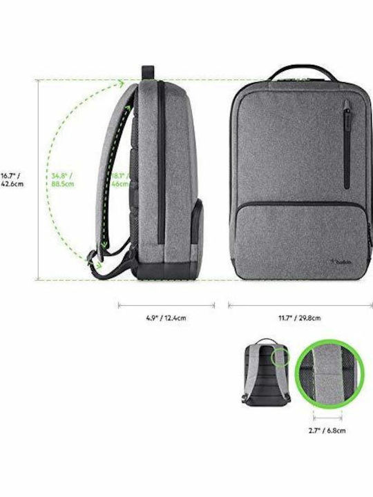 Belkin Classic Pro Τσάντα Πλάτης για Laptop 15.6" σε Γκρι χρώμα