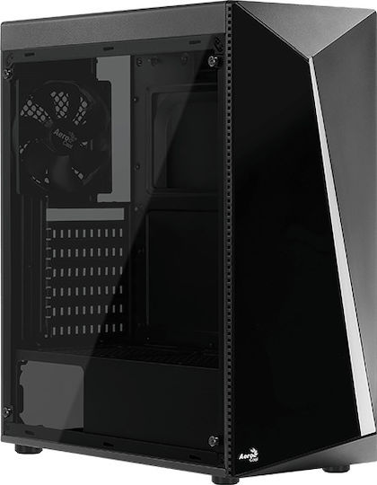 Aerocool Shard Tempered Glass Gaming Midi Tower Κουτί Υπολογιστή με Πλαϊνό Παράθυρο Μαύρο
