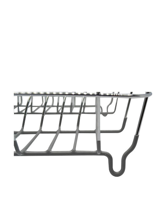 Ankor Over Sink Dish Draining Rack Metallic in Silver Color 37x33x13cm