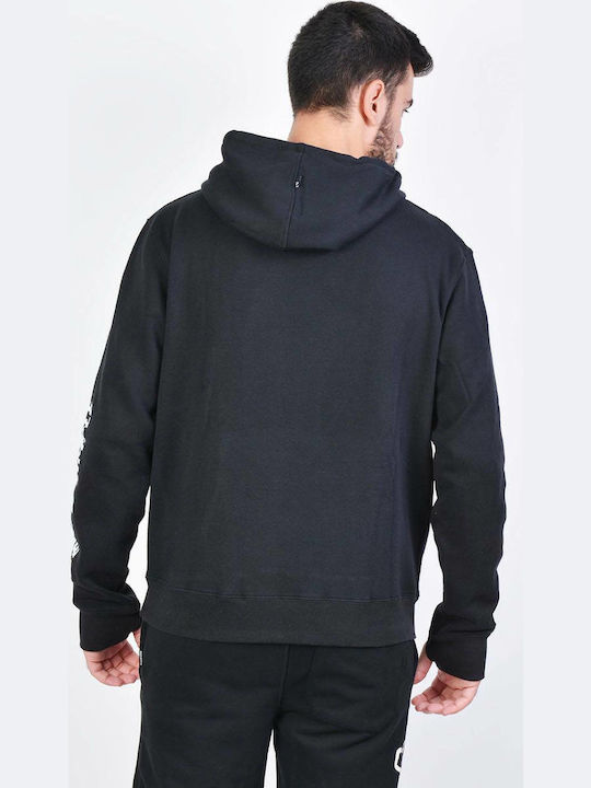 Emerson Herren Sweatshirt mit Kapuze und Taschen Schwarz