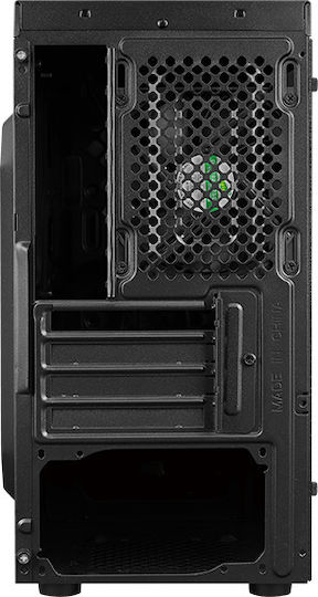 Aerocool Bolt Mini Gaming Mini Tower Κουτί Υπολογιστή με Πλαϊνό Παράθυρο και RGB Φωτισμό Μαύρο