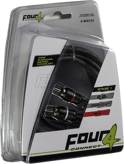 Four Connect Cable RCA male - RCA female 2m 4-800153