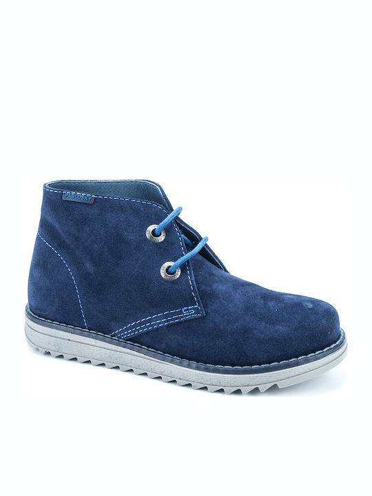 Suede Παιδικά Μποτάκια με Κορδόνια Navy Μπλε