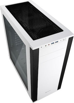 Sharkoon M25-W Midi Tower Κουτί Υπολογιστή με Πλαϊνό Παράθυρο Λευκό