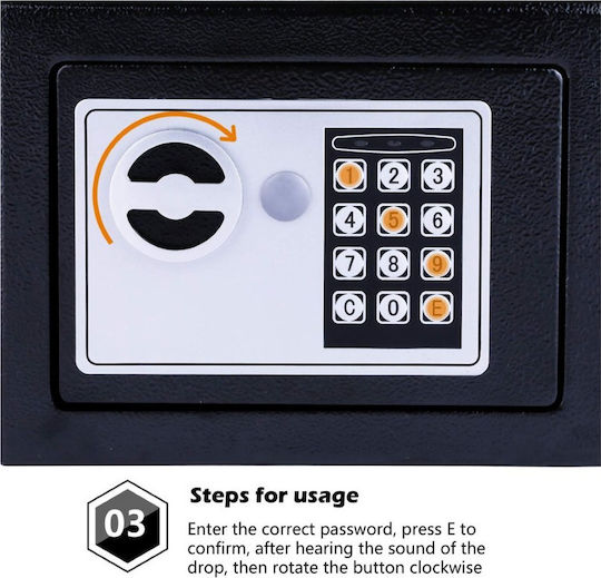 Powertech Safe with Digital Lock L17xW23xH17cm SB-17E