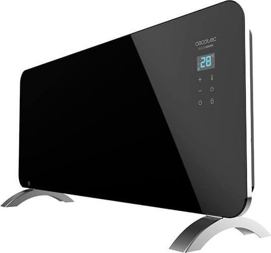 Cecotec Ready Warm 6770 Crystal Connection Floor Convector Heater 2000W with Electronic Thermostat and WiFi 92x43cm Black