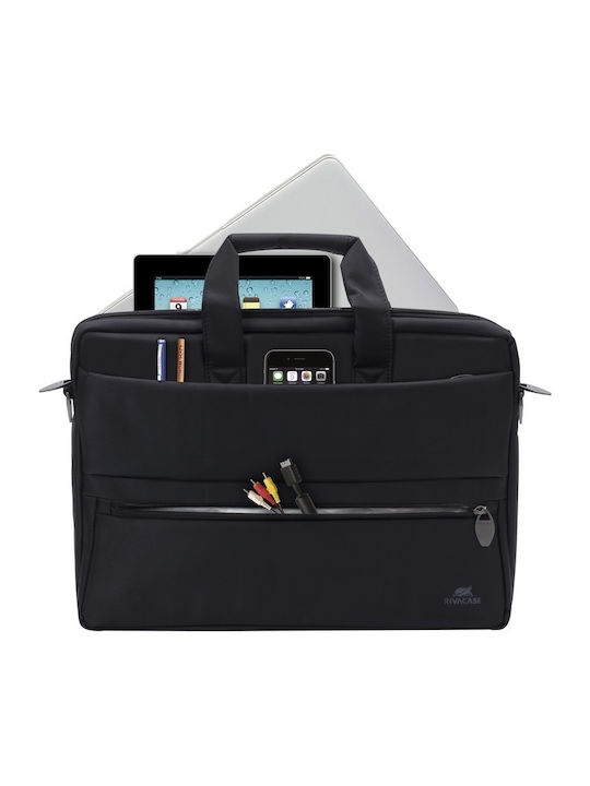 Rivacase Tiergarten 8630 Αδιάβροχη Τσάντα Ώμου / Χειρός για Laptop 15.6" σε Μαύρο χρώμα