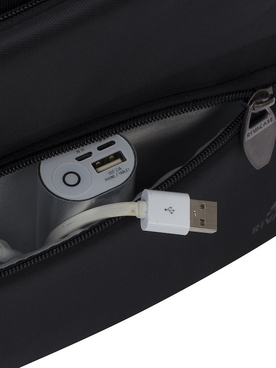 Rivacase Tiergarten 8630 Αδιάβροχη Τσάντα Ώμου / Χειρός για Laptop 15.6" σε Μαύρο χρώμα