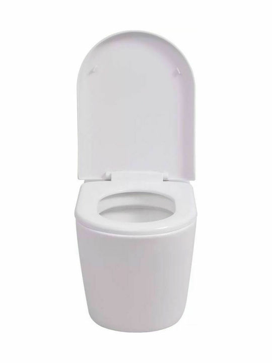 vidaXL Wandhängende Toilette mit Deckel Sanftes Schließen Weiße