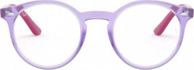 Ray Ban Kindlich Kunststoff Brillenrahmen Lila RB1594 3810