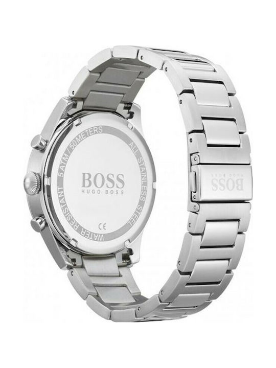 Hugo Boss Pioneer Uhr Chronograph Batterie mit Silber Metallarmband