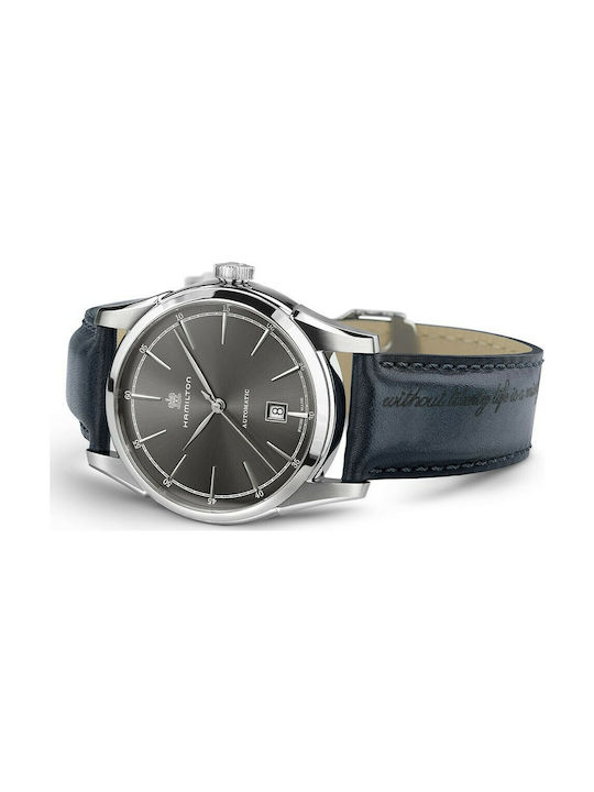 Hamilton American Classic Spirit Of Liberty Auto Automatic Watch with Leather Strap Blue