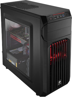 Corsair Carbide Spec-01 Gaming Midi Tower Κουτί Υπολογιστή με Πλαϊνό Παράθυρο Red LED