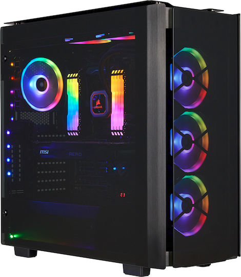 Corsair Obsidian Series 500D RGB SE Premium Геймърско бюро Midi Tower Компютърна кутия със страничен прозорец Черен