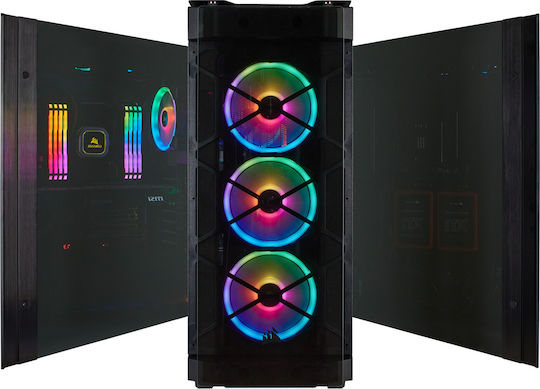 Corsair Obsidian Series 500D RGB SE Premium Геймърско бюро Midi Tower Компютърна кутия със страничен прозорец Черен