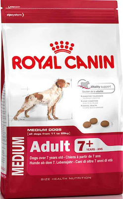 Royal Canin Medium Adult 7+ 4kg Ξηρά Τροφή για Ενήλικους Σκύλους Μεσαίων Φυλών με Καλαμπόκι, Πουλερικά και Ρύζι