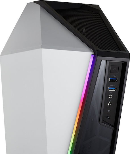 Corsair Carbide Series Spec-Omega RGB Tempered Glass Gaming Midi Tower Κουτί Υπολογιστή με Πλαϊνό Παράθυρο Λευκό