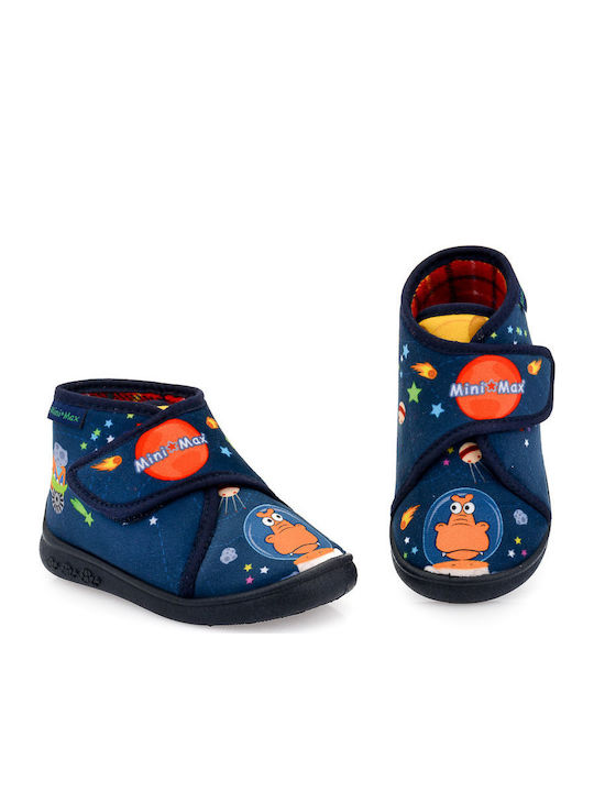 Mini Max Anatomisch Kinderhausschuhe Stiefel Blau Meteo