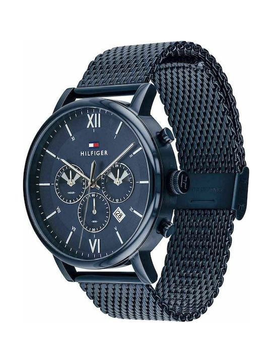 Tommy Hilfiger Evan Watch Chronograph Battery with Blue Metal Bracelet
