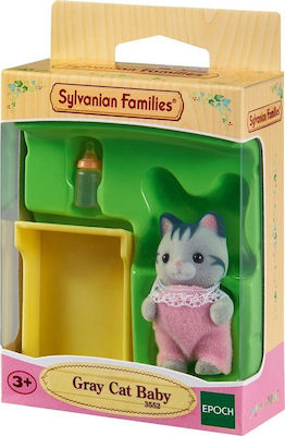 Epoch Toys Gray Cat Baby Миниатюрна Играчка Силвански семейства за 3+ Години 7.5см.